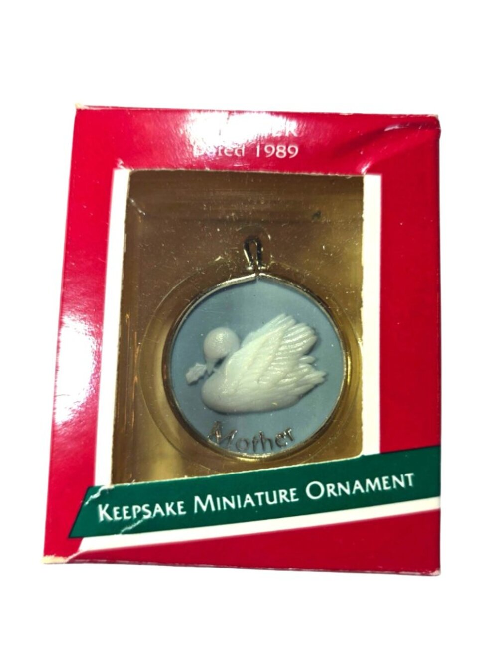 Hallmark Keepsake Miniature Ornament Mother Swan Cameo 1989 Christmas Gift - Picture 3 of 5